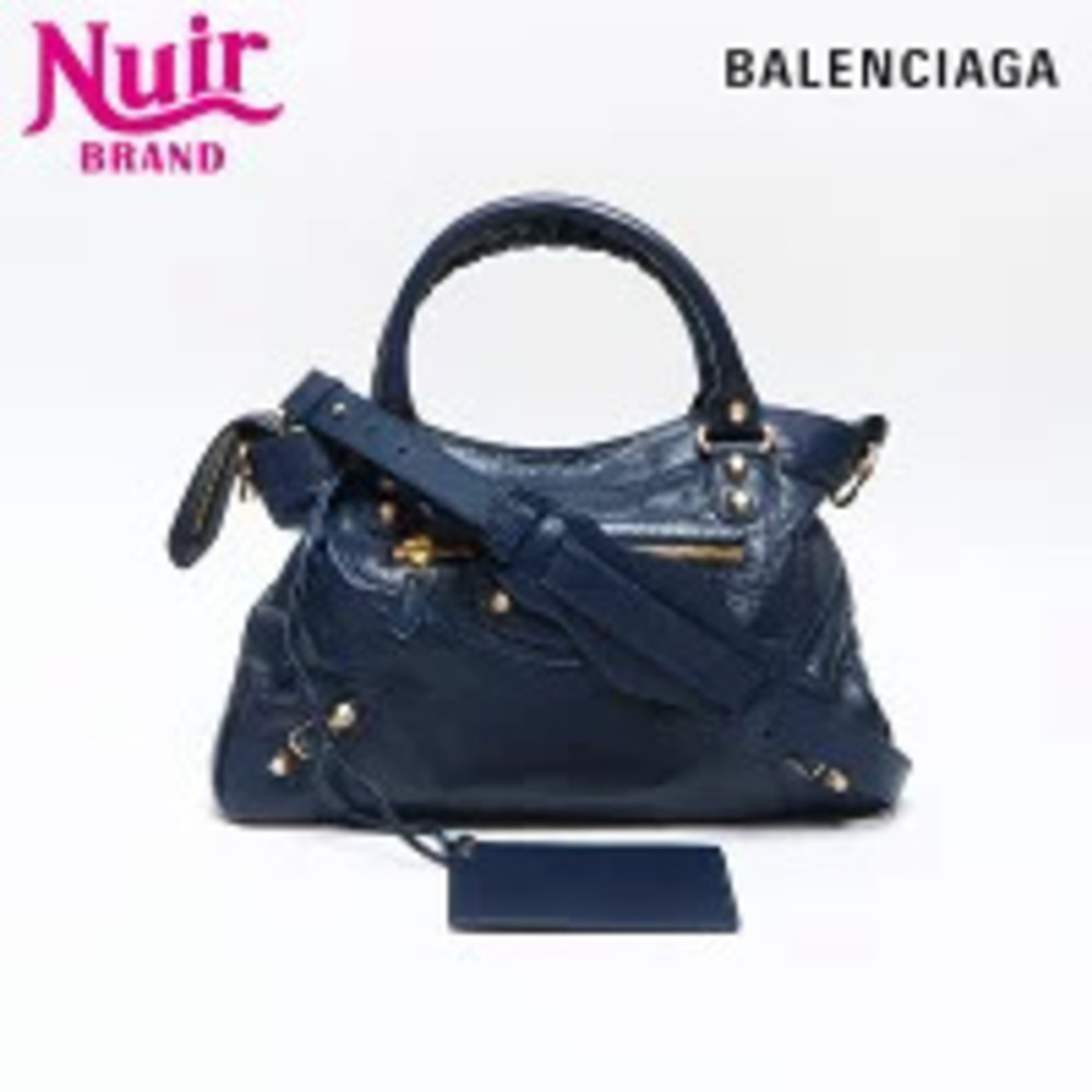 Balenciaga Giant City Shoulder Bag Navy Blue